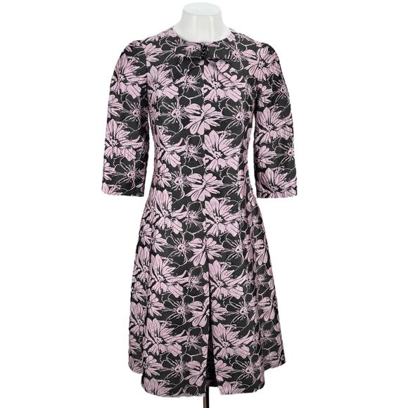 RICKIE FREEMAN For Teri Jon Jacquard Floral A-Line Dress Sz 4 - Picture 1 of 6